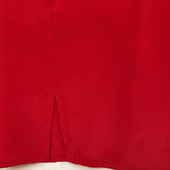 LINDA HUTTON Silk Crimson Top Size M - Picture 3 of 5